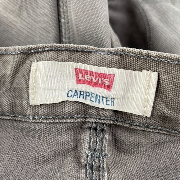 Levi's Gray Canvas Carpenter Shorts Flat Front Mens Size 42  Actual 43‎ - Picture 9 of 9